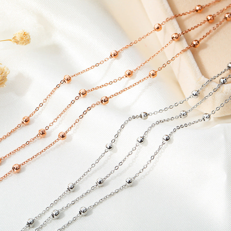 Aliexpress cross-border jewelry fashionstylish ball chain multi-layer anklet casualo-shaped chain beach anklet foot chain for women