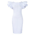 D575 cross-border independent station fashion summer women's beaded ruffle sleeve bodycon party dress african dress