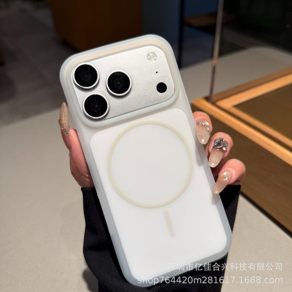 Ice cream jelly thin ring magnetic suction suitable for apple 17pro mobile phone case iphone16 liquid silicone anti-fall case