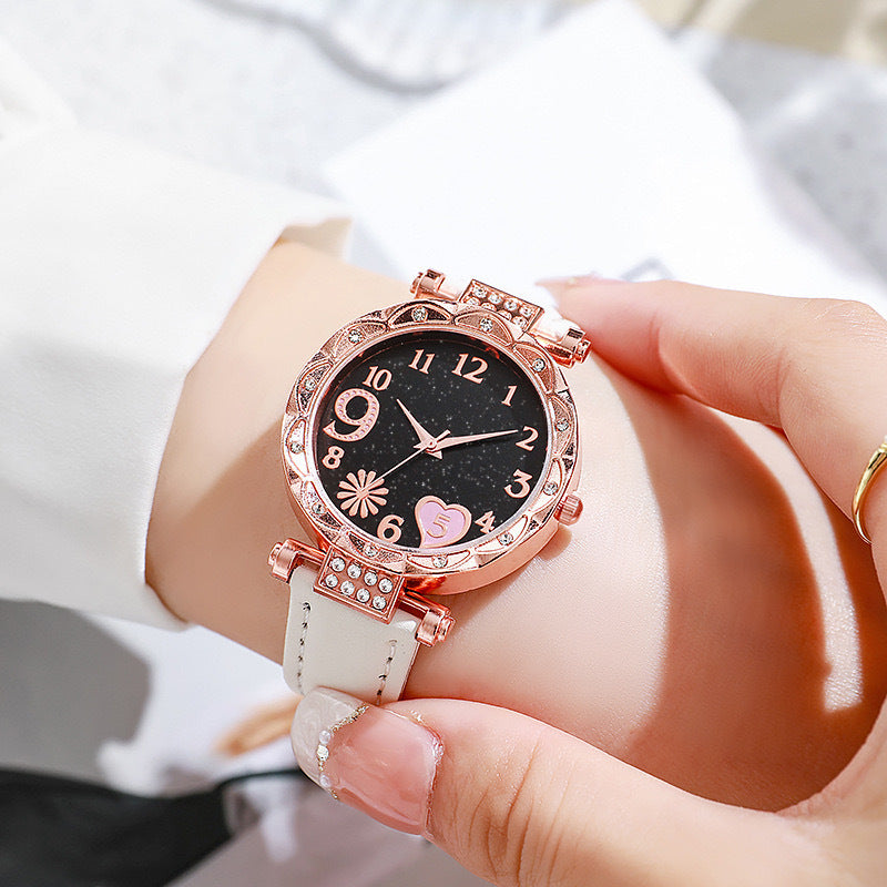Wholesale in-stock set: minimalist fashion quartz watch for women - versatile, stylish, and perfect for casual wear