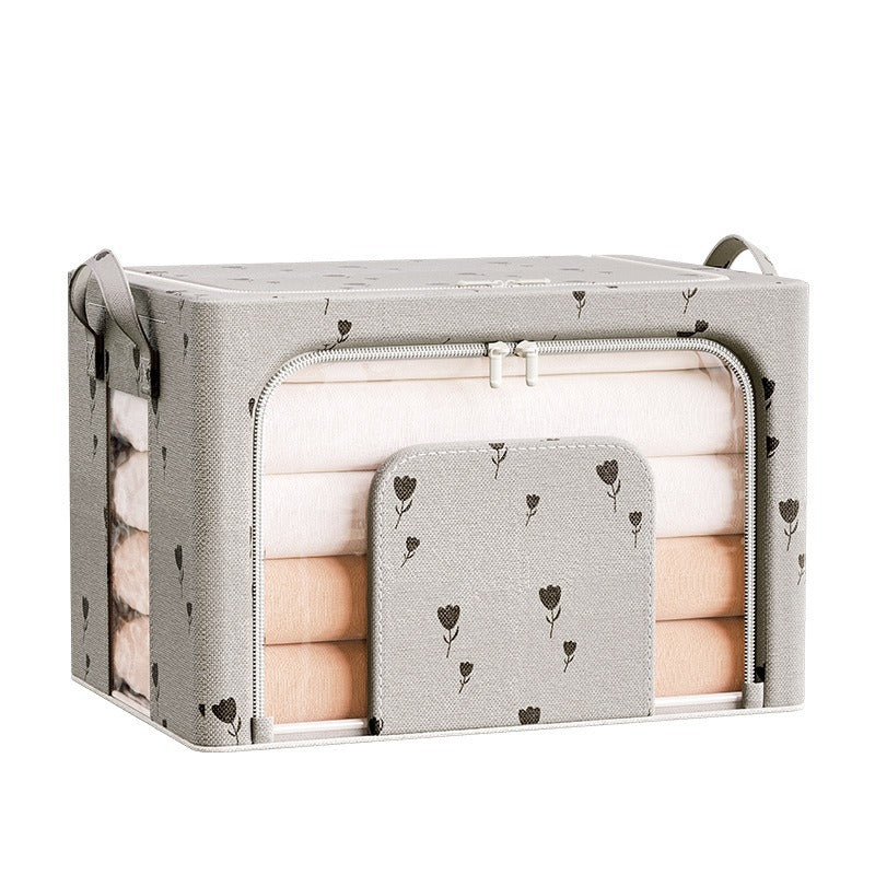 Clothing storage box, polyester and cotton U-shaped window, locker, large-capacity steel frame, household wardrobe, clothing quilt, moving and finishing