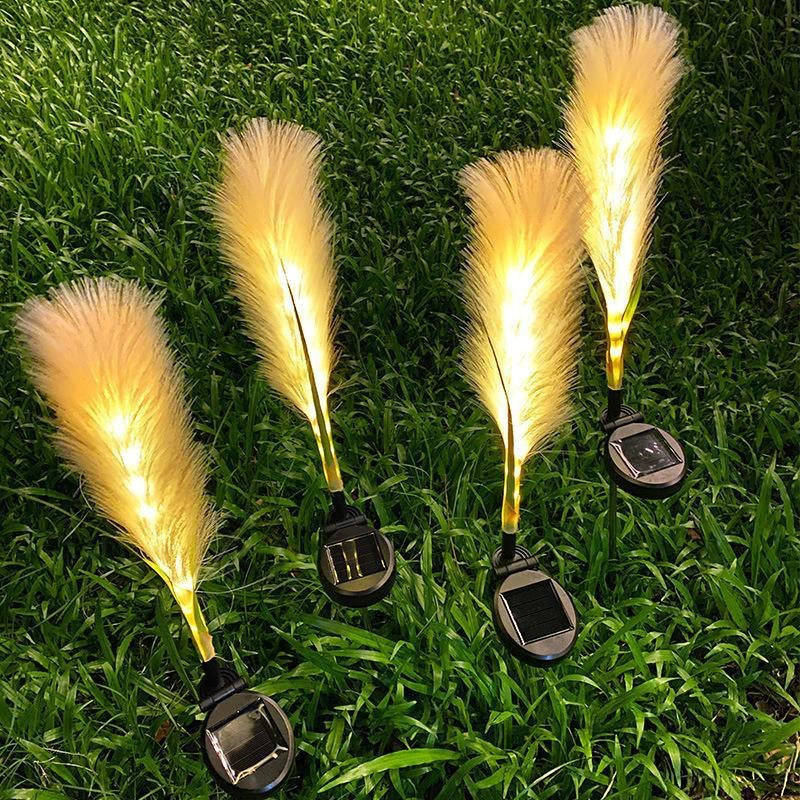 LED solar fiber optic reed floor plug light, outdoor simulated reed landscape garden decorative light Pu Wei lighting light