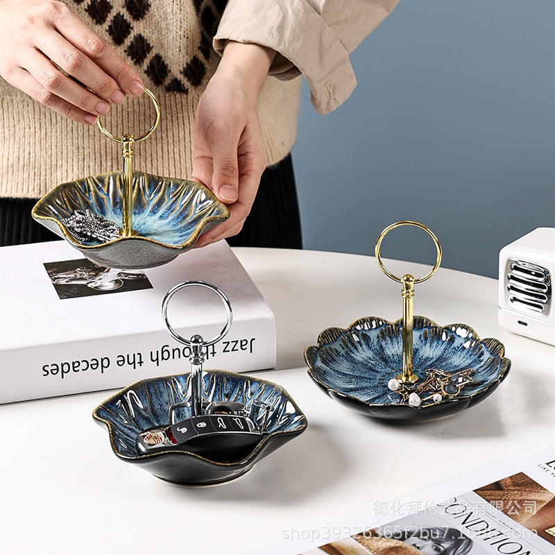 Ceramic jewelry dish - instagrammable european style, exquisite high-end trinket organizer, creative desktop display