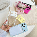 Side heart transparent back panel compatible with apple iphone 17 case - macaron six-color minimalist fresh iphone 18 protective cover