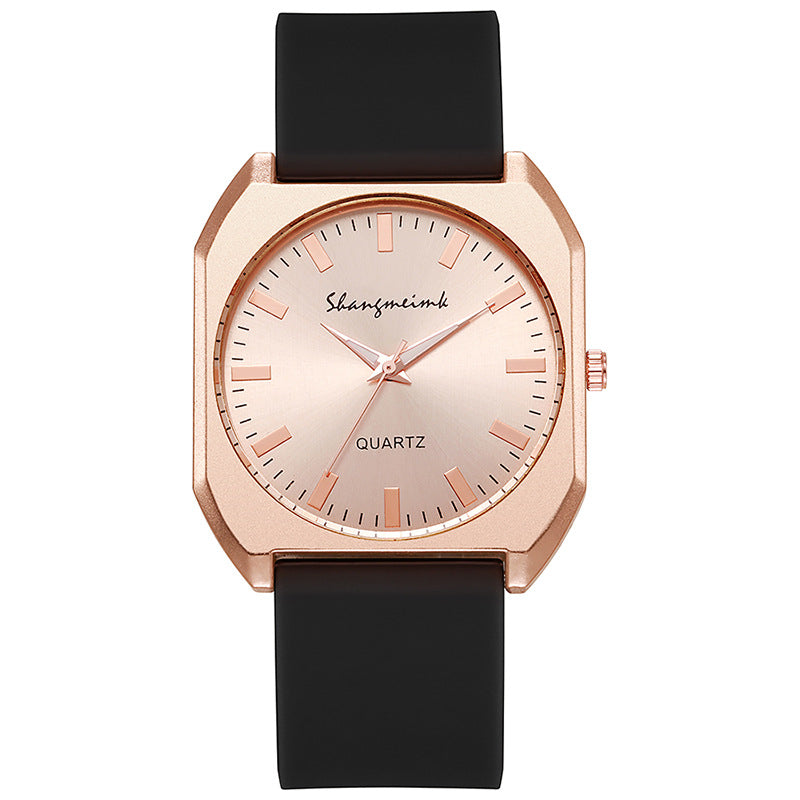 Stylish square minimalist quartz silicone strap watch - a high-value gift for students and women