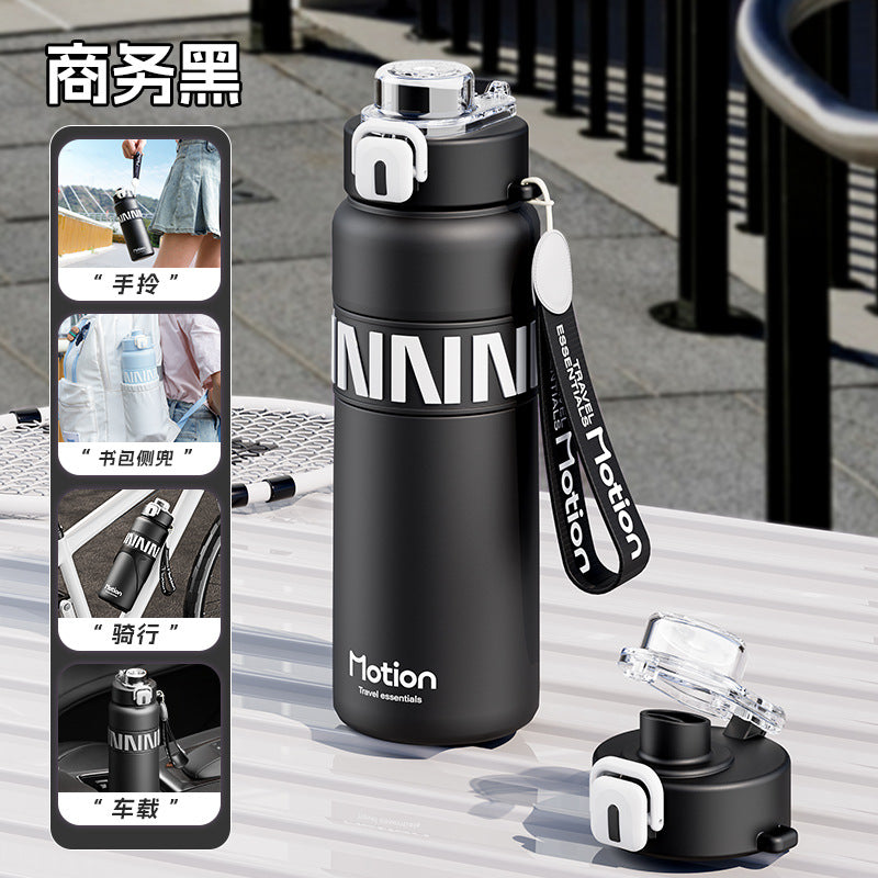 Large capacity 316l stainless steel insulated water bottle - perfect for students, kids, school, and sports - includes straw