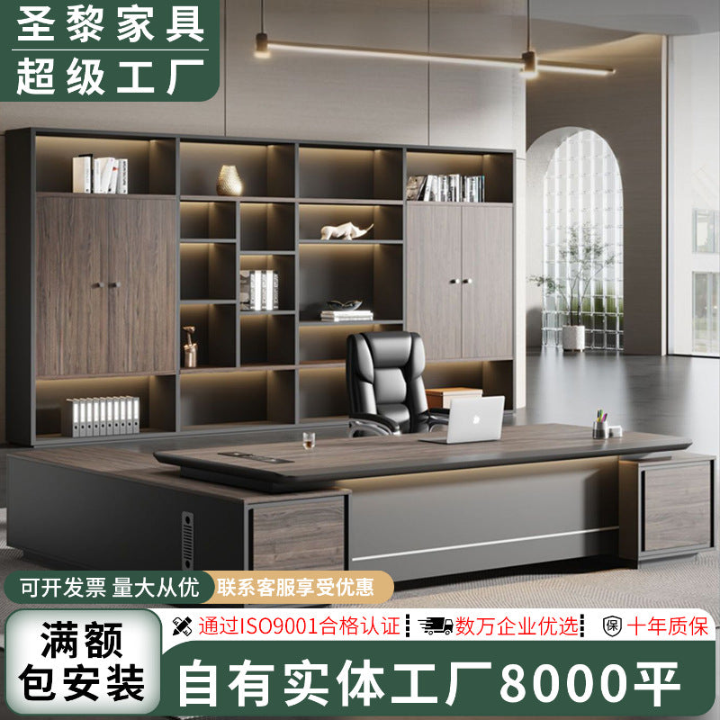 Saint li office desk - luxurious executive office desk and chair set - minimalist modern ceo desk - cross-border e-commerce