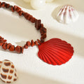 Bohemian necklace wholesale niche design pendant shell jewelry colorful crushed stone necklace women's ocean choker