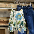 fashion  summer new arrival fresh floral print camisole loosev neck holiday style