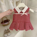 Summernew arrival baby dress baby bag butt skirt fresh plaid girl short-sleeved outweark-style princess dress summer