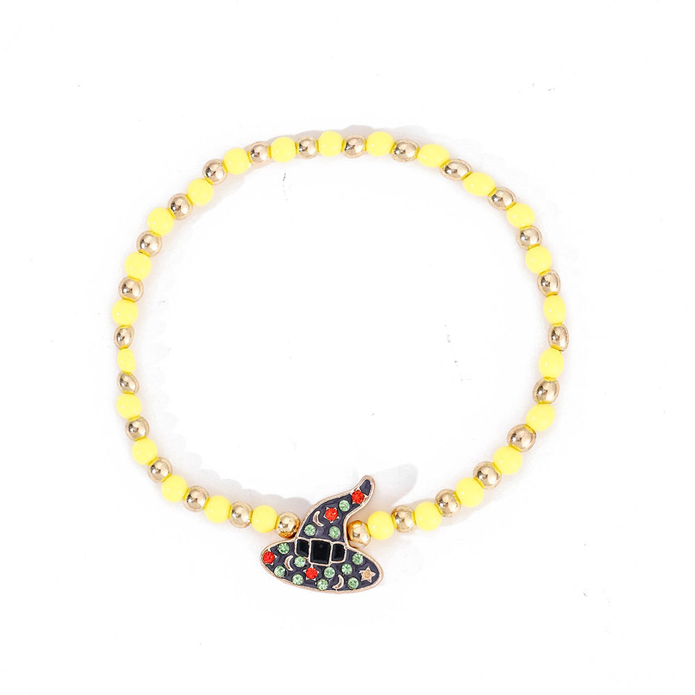Halloween bracelet wholesale fashionstylishniche style pumpkin ghost cat festival oil drop diamond elastic bracelet for women