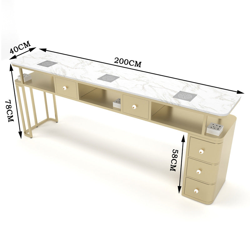 Widened 45cm marble nail table and chair set - special offer! economical single/double, light luxury, multi-functional, odorless, carbon steel with baked enamel finish