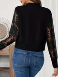 European and american cross-border  spring new arrival: elegant casual lace patchwork design jacket