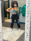 European and american style women's casual pants -  cross-border women's fashion streetwear inspired denim-look high-waisted cargo pants with large pockets
