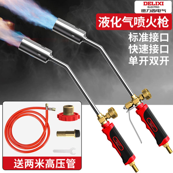 Delixi Electric Spray Gun Household Braised Pork Hair Braised Meat Spray Gun Stainless Steel Liquefied Gas as Waterproof Flamethrower