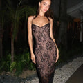 spring new european and american style women's lace trim camisole dress, slim fit bodycon dress,  foreign trade