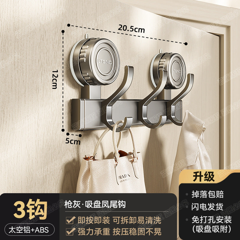 Strong vacuum suction cup hook No punching Strong load-bearing door Hanging hanger Entry door Clothes rack Storage