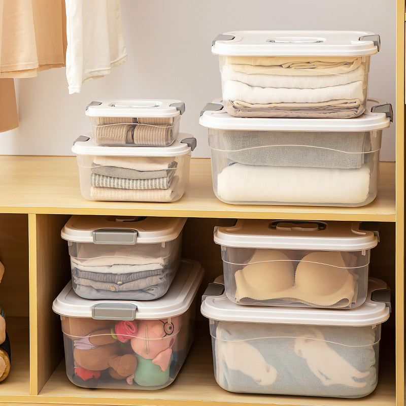 Bedside wardrobe storage box extra large transparent plastic storage box wholesale toy quilt clothes storage box customization