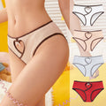 exclusive pure desire breathable plaid butt lifting cotton underwear women's low-waist ribbed cut out color matching women's underwear