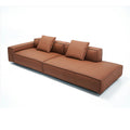 Italian normcore genuine leather sofa living room classy high-end sofa accessible luxury first-layer cowhide straight row tofu block sofa