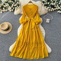 Exportlacepatchworkcut out pleated dress women's long sleeveshigh waista-line skirt large swing high elasticity long skirt