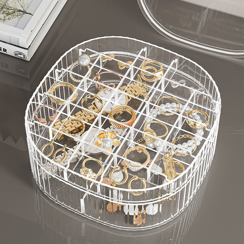 Liheng transparent storage box can be stacked with jewelry storage box, multi-layer princess ins style jewelry hairpin, small jewelry box.