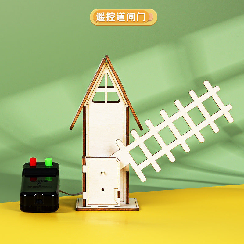 Remote control gate technology small production DIY lift gate charging rod scientific experiment invention student handmade model