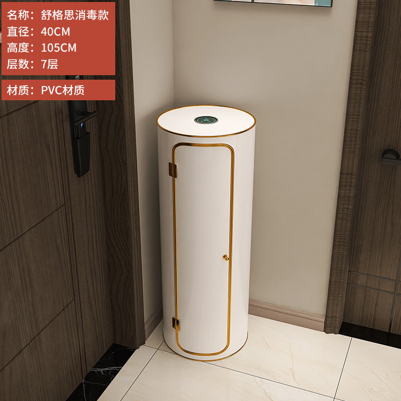 Rotating shoe cabinet household door 2025 new entry entrance entrance steel round multi-layer disinfection shoe rack