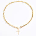 hot-selling simple stacked cross pendant necklace niche high-end exaggerated thick chain clavicle chain accessories