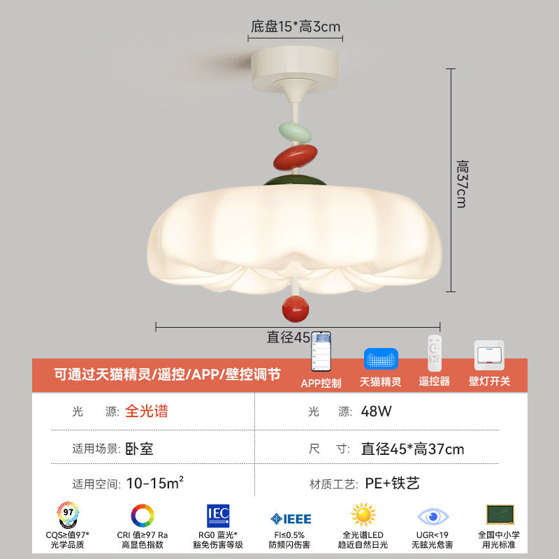 French Cream Wind Eye Protection Bedroom Chandelier Bauhaus Minimalist Modern Romantic Bedroom Ceiling Light Zhongshan Lighting