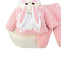 Three-layer quilted and thickened kids pajamas winter girls children's fleece-lined girl cartoon baby home clothes suit