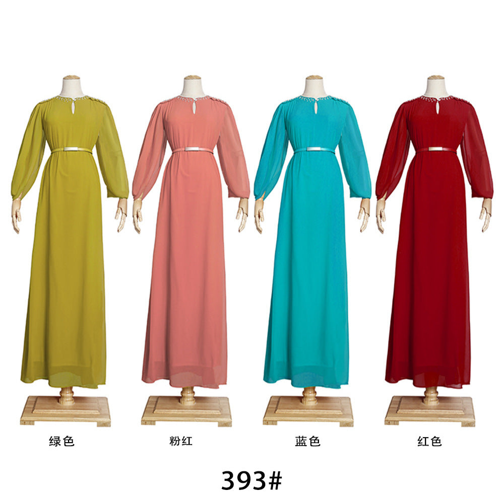 export women's chiffon maxi dress - african style, loose fit, plus size -