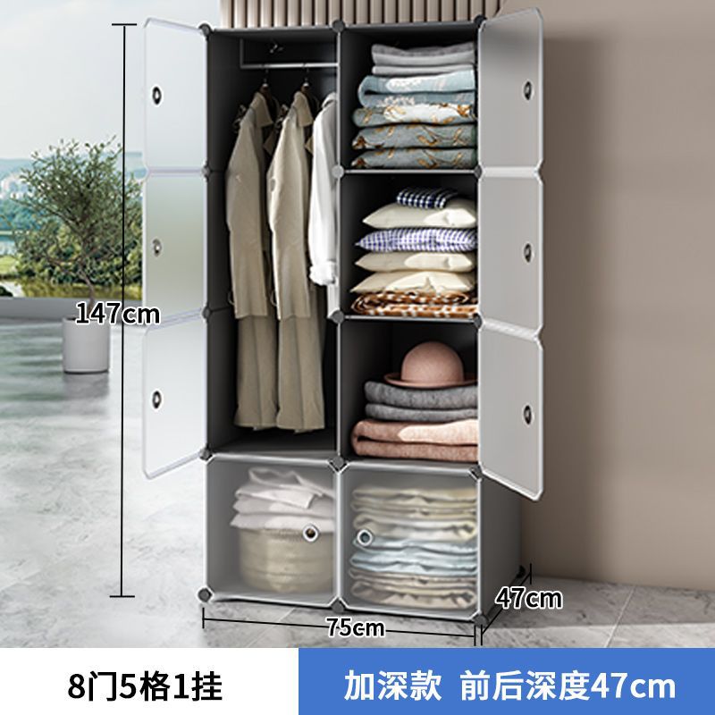 Simple wardrobe storage cabinet assembly - bedroom, rental, dormitory use - small storage cabinet