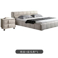 Puff bed - italian original, minimalist italian design, fully brushed velvet leather fabric upholstered double bed for master bedroom