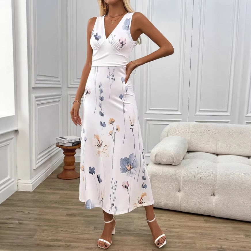 New women's sleeveless bodycon midi dress for cross-border , featuring 3d digital printing in european and american style
