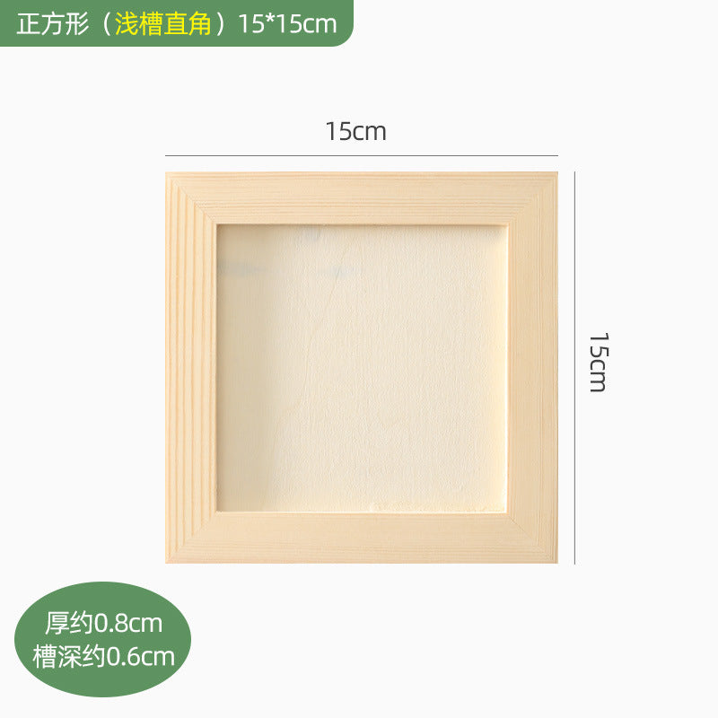 Solid wood clay picture frame mounted wood clay photo frame handmade DIY material wood frame colored clay works display empty frame