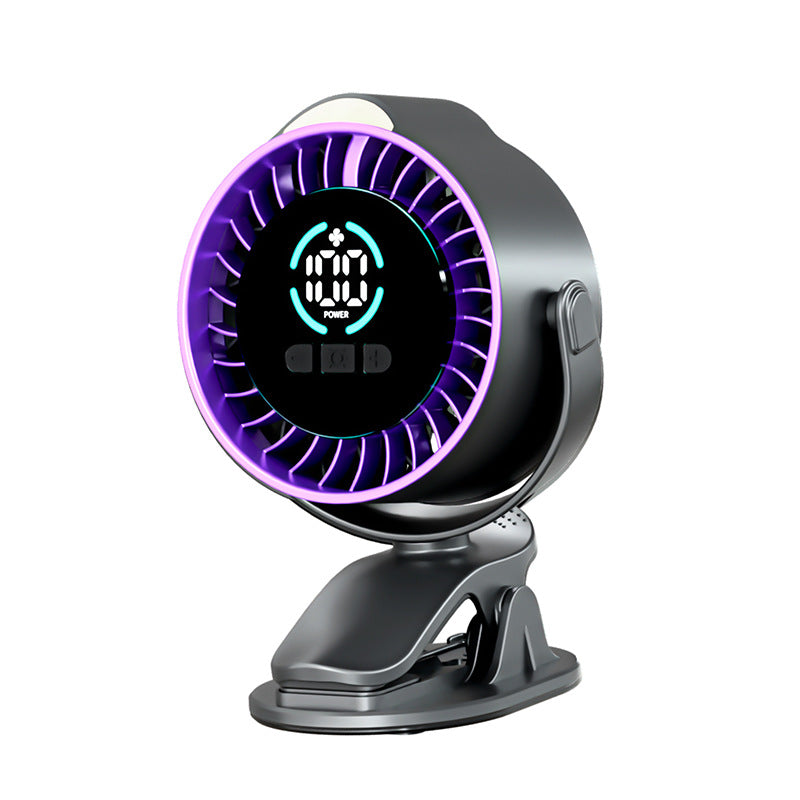 2026 new clip-on fan - silent, digital display, usb rechargeable desktop fan for office, stroller, and table use