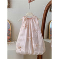 girls' sleeveless bowknot sundress - korean style floral princess dress for baby girls
