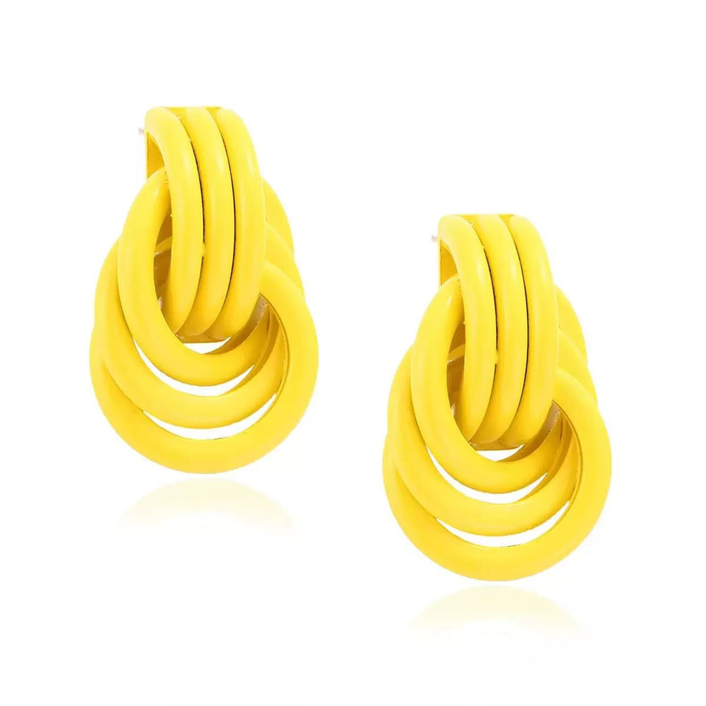 European and american cross-border candy color circle earrings, new geometric spray paint stud earrings, minimalist cool style, elegant and unique metal earrings
