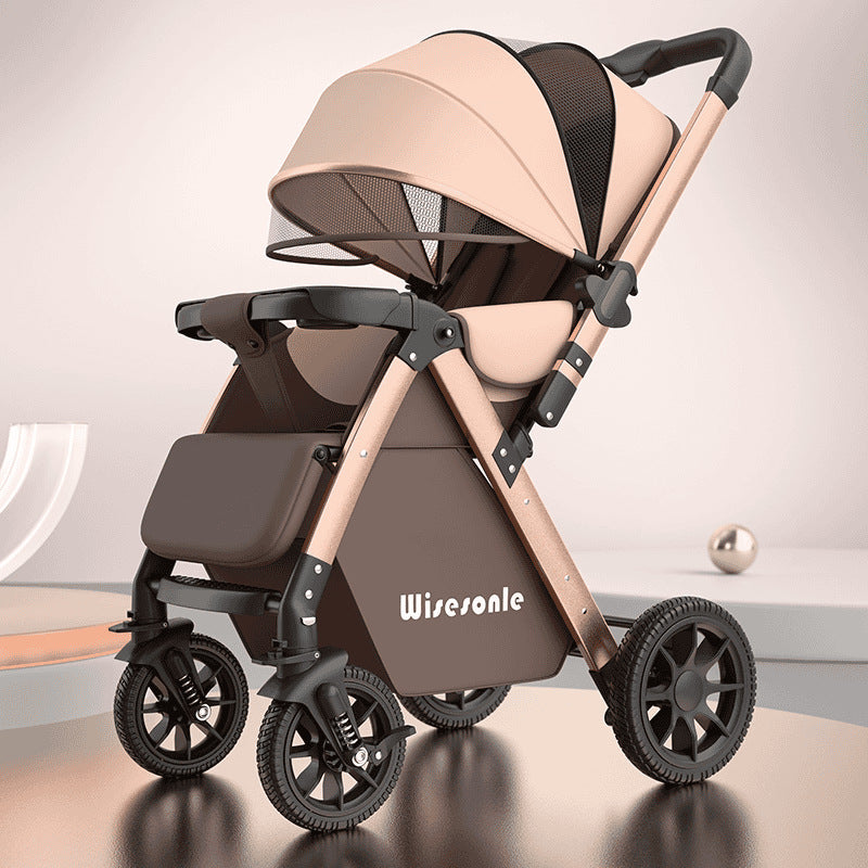 Baby stroller, reclining newborn baby, lightweight, foldable, two-way landscape, kids can sit, handy gadget, foldable, one-hand foldable