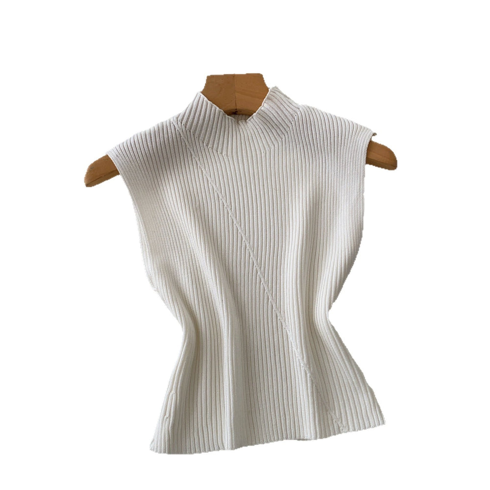 Commuting style knitting sleeveless easiest for matchtops vest women's summer pure color silmslimming lookeasiest for matchoutweartops