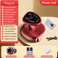 Plug-in rose red (6 suction levels + 6 heat settings + enhanced motor + 3 buttons + steel balls)