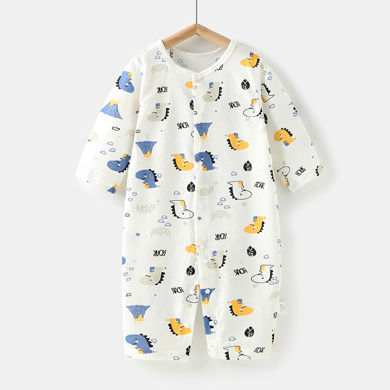 Newborn baby rompers - lightweight spring/summer long-sleeve sleep suits & crawling outfits