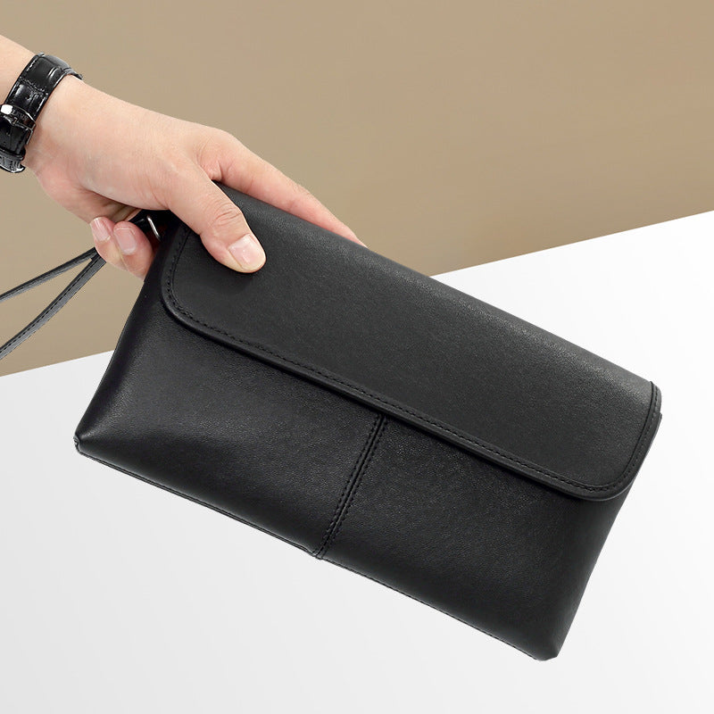 New leather men's bag simple men's clutch bag horizontal casual envelope bag first layer cowhide men's clutch bag