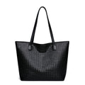 2024 new fashion shoulder bag large capacity tote bag solid color patchwork women's bag woven tote bag dropshipping available