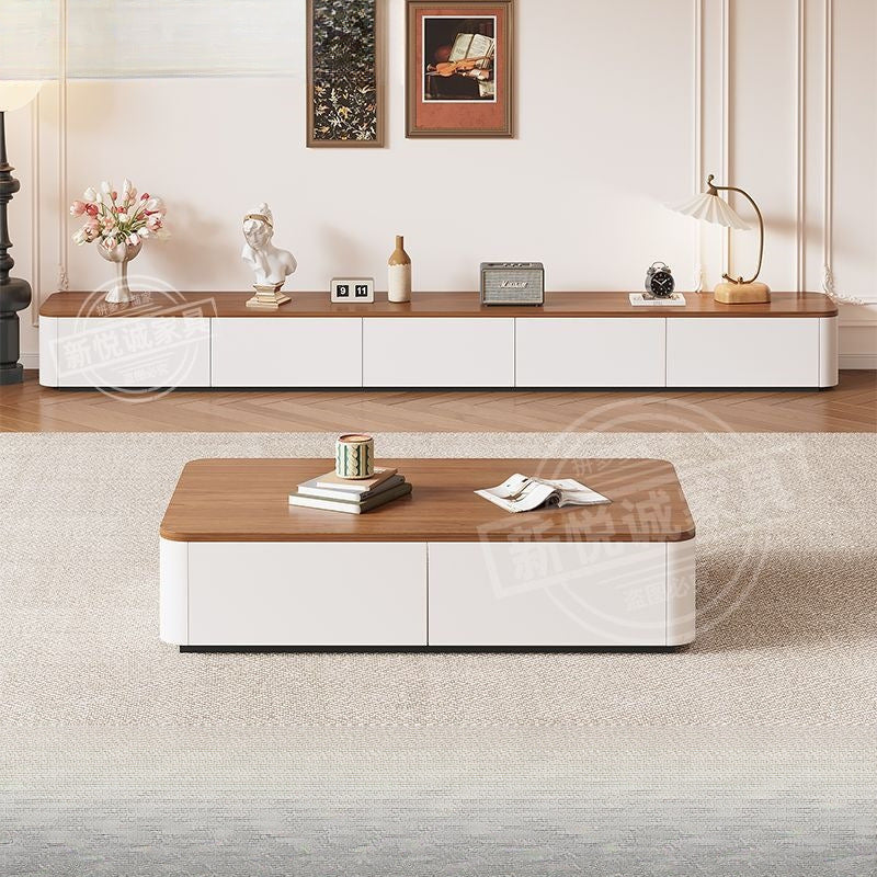 Tv cabinet living room for homenew arrival walnut medievalaccessible luxury small apartment floor-standing coffee table tv cabinet combination