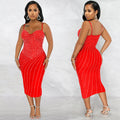 C5680 cross-border new arrivals: european & american women's apparel - , ,  - sexy rhinestone embellished cami dress for nightclubs