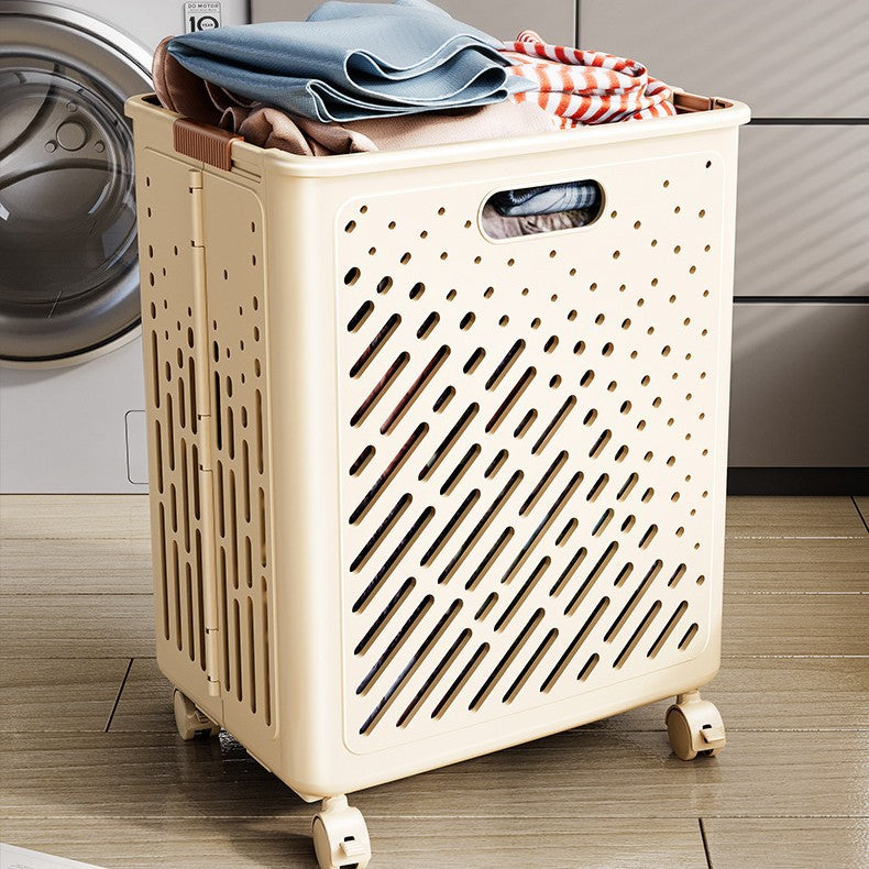 Cream style foldable dirty clothes basket with wheels dirty clothes basket dirty clothes storage basket laundry basket bathroom bathroom storage