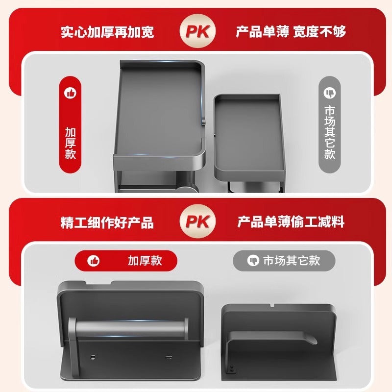 Bathroom tissue box wall-mounted toilet paper holder, punch-free waterproof toilet paper dispenser, restroom roll paper holder
