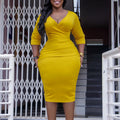 D3217  independent station foreign trade women's v-neck elegant hip-covering ol tongle african large size cross-border dress